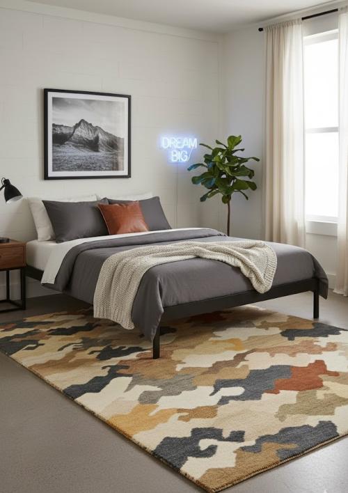 Multicolored Abstract 6'5X9'9 Indo-Gabbeh Oriental  Rug