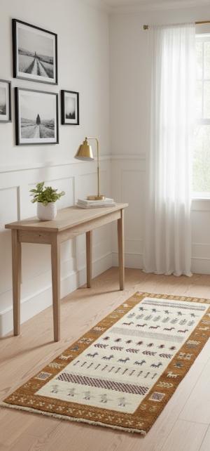 Caramel Brown Tribal 3X6 Indo-Gabbeh Oriental Rug