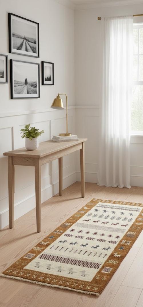 Caramel Brown Tribal 3X6 Indo-Gabbeh Oriental Rug