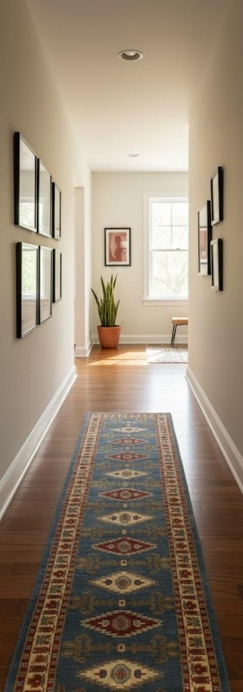 2'8 X 9'10 Hand Knotted Geometric Kazak Wool Runner  Rug