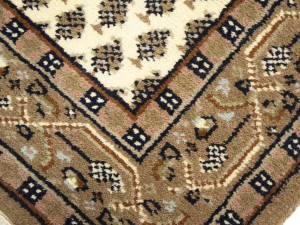 Cream Floral 2'5X9 Indo Botemir Oriental Runner Rug