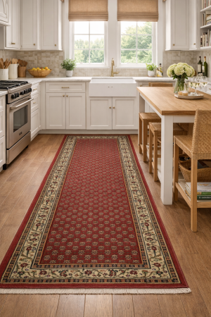 Red Floral 3X10 Indo Botemir Oriental Runner Rug