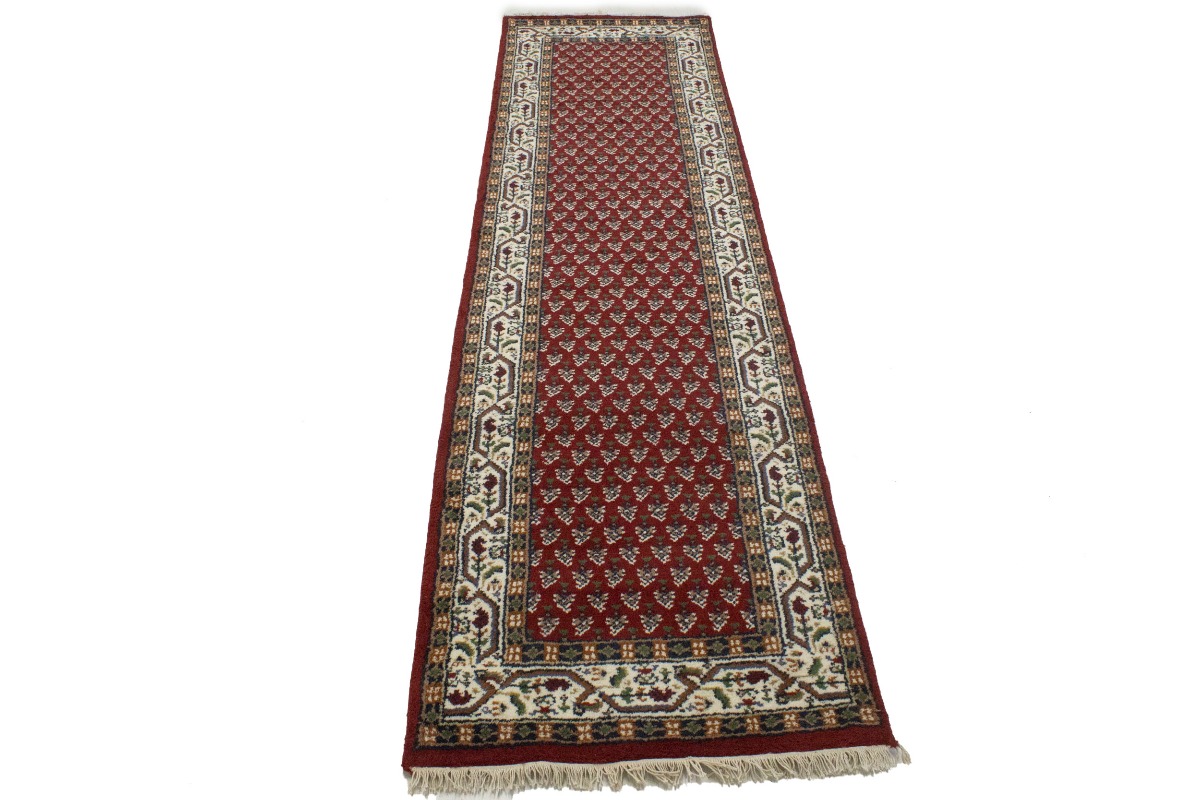 Red Floral 2'5X10 Indo Botemir Oriental Runner Rug