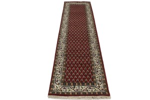 Red Floral 2'5X10 Indo Botemir Oriental Runner Rug