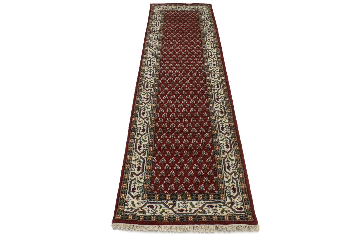 Red Floral 2'5X10 Indo Botemir Oriental Runner Rug
