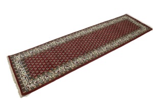 Red Floral 2'5X10 Indo Botemir Oriental Runner Rug