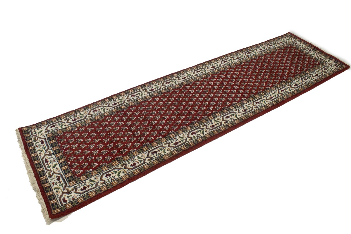 Red Floral 2'5X10 Indo Botemir Oriental Runner Rug