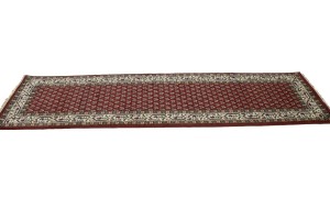 Red Floral 2'5X10 Indo Botemir Oriental Runner Rug