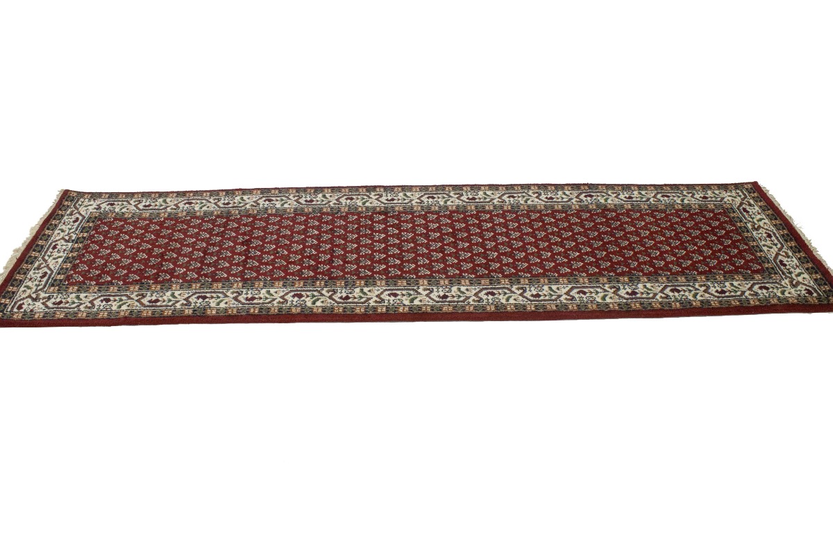 Red Floral 2'5X10 Indo Botemir Oriental Runner Rug