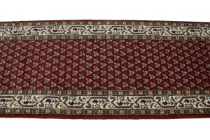 Red Floral 2'5X10 Indo Botemir Oriental Runner Rug