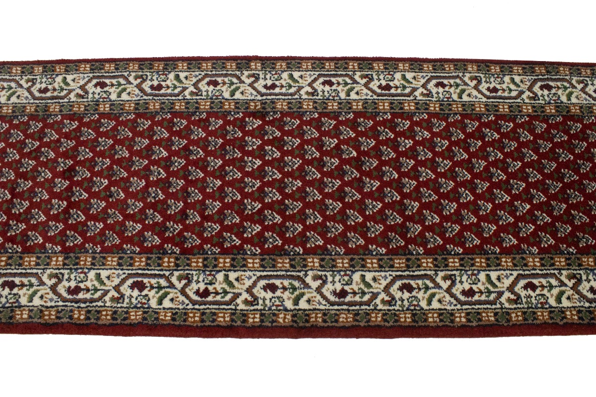 Red Floral 2'5X10 Indo Botemir Oriental Runner Rug