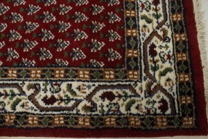 Red Floral 2'5X10 Indo Botemir Oriental Runner Rug
