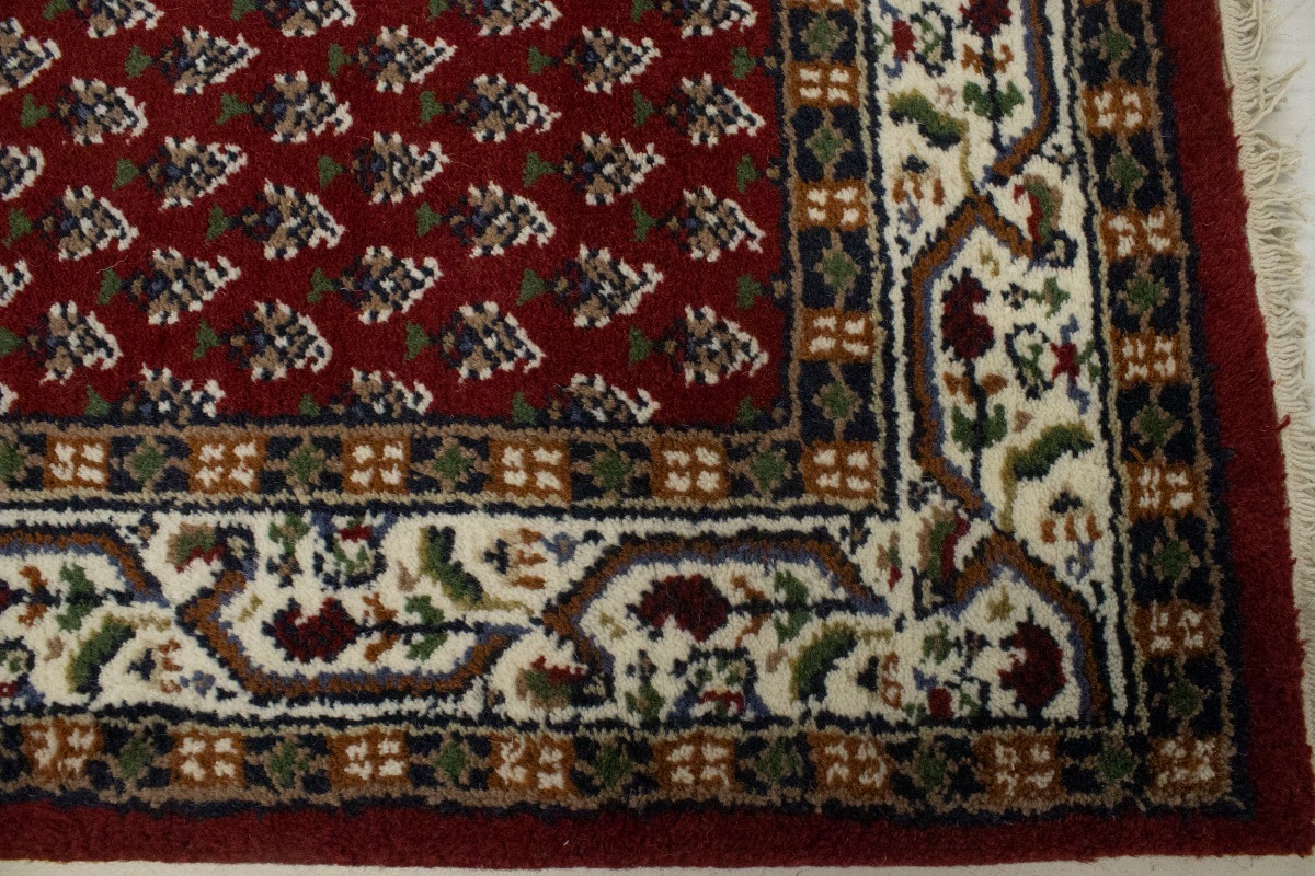 Red Floral 2'5X10 Indo Botemir Oriental Runner Rug