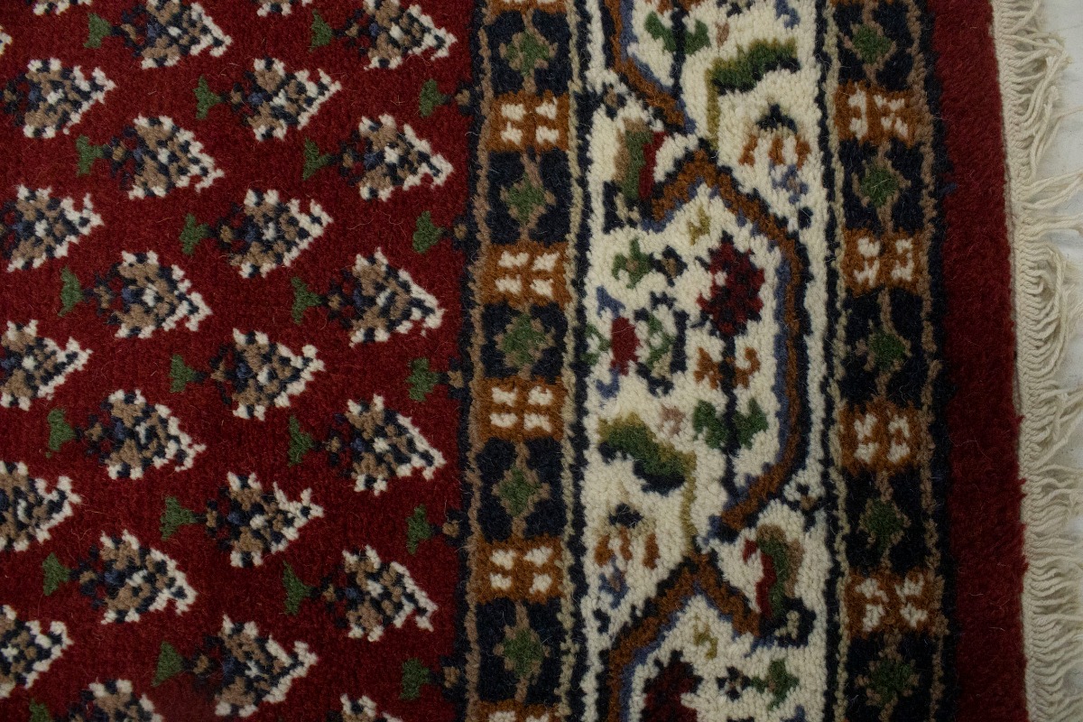 Red Floral 2'5X10 Indo Botemir Oriental Runner Rug