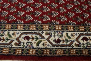Red Floral 2'5X10 Indo Botemir Oriental Runner Rug