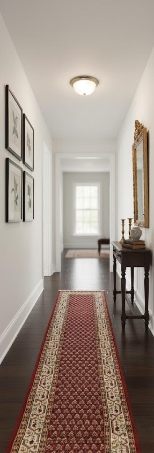 Red Floral 2'5X9 Indo Botemir Oriental Runner  Rug