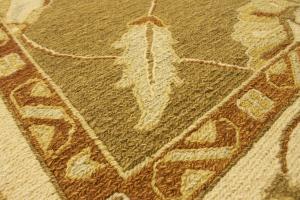 Khaki Floral 6'6X9'4 Sumak Oriental Area Rug