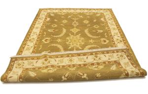 Khaki Floral 6'6X9'4 Sumak Oriental Area Rug