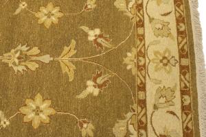 Khaki Floral 6'6X9'4 Sumak Oriental Area Rug