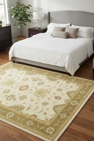 Cream Floral 6'8X9'4 Sumak Oriental Rug