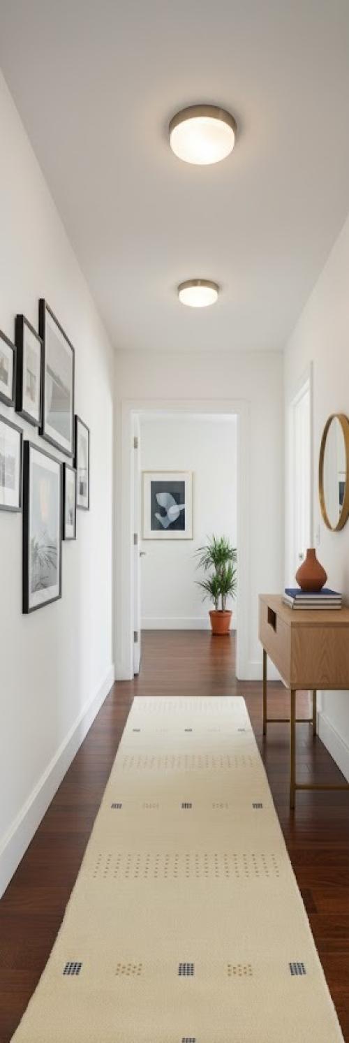 Solid Cream 3X10 Oriental Modern Runner  Rug