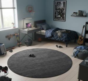 Gray Solid Tribal 5X5 Lori Gabbeh Oriental Round Rug