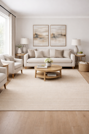 Beige/Cream Grass Design 6X9 Modern Oriental Rug