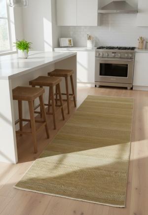 Khaki Caramel Grass Design 4X6 Modern Oriental  Rug