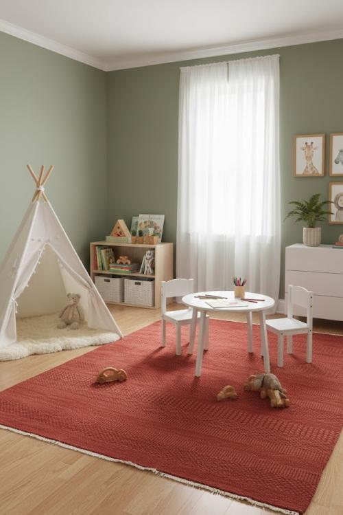 Red Grass Design 4X6'5 Modern Oriental Rug