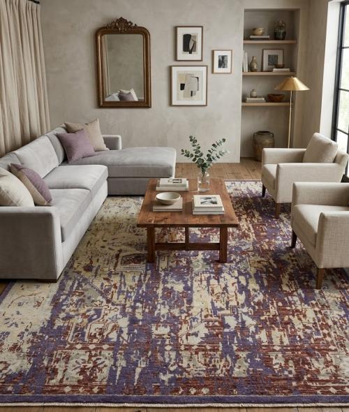 7'9 X 9'10 Hand Knotted Multicolored Heriz Serapi Wool Rug