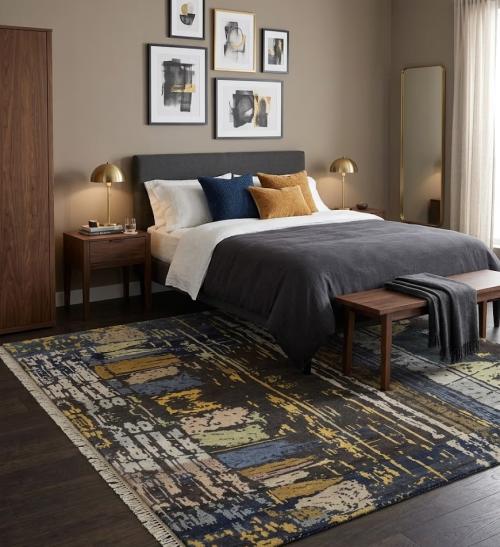 8'4 X 9'11 Multicolored Hand Knotted Oriental Modern Wool Rug