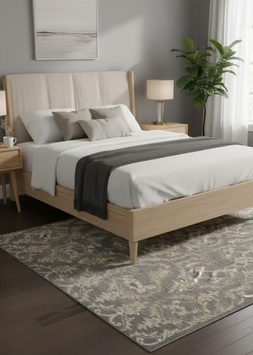 Brownish Gray Transitional Floral 6X9 Oriental Rug