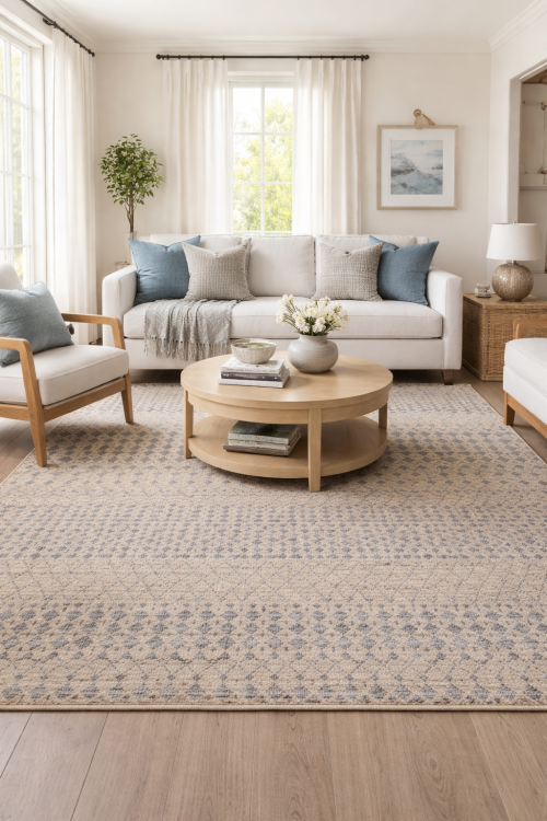 Beige & Gray Transitional Floral 6X9 Oriental Rug