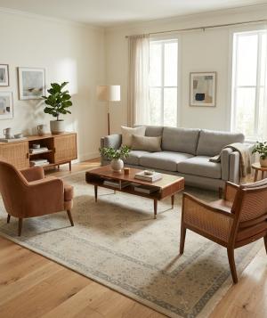 Beige Floral Transitional 8X10 Oriental Rug