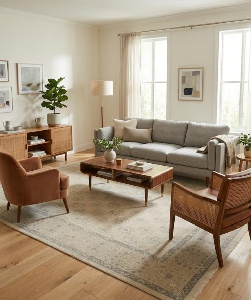 Beige Floral Transitional 8X10 Oriental Rug