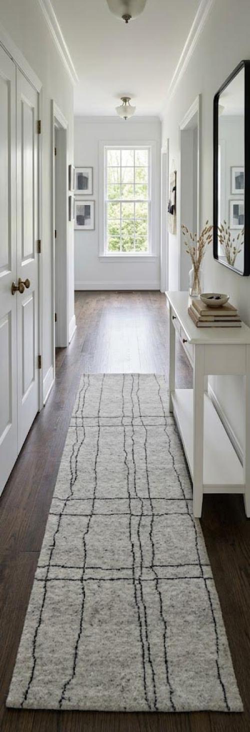 Cream Geometric Modern 3X8 Moroccan Style Oriental Runner Rug