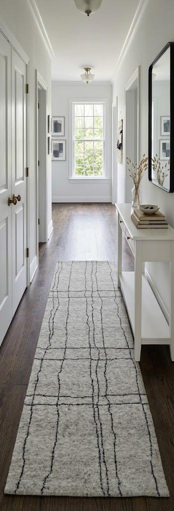 Cream Geometric Modern 3X8 Moroccan Style Oriental Runner Rug - Image 2