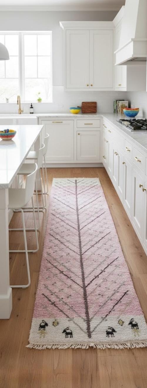 Pink Ivory Tribal 3X8 Indo-Gabbeh Oriental Runner Rug