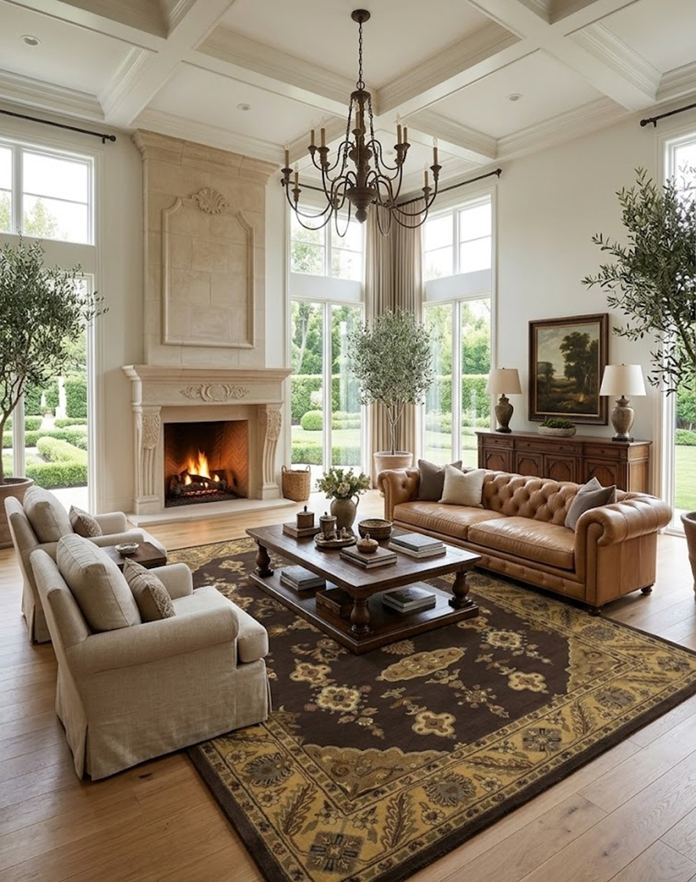 Dark Brown Floral Modern 10X13 Oriental Hand-Tufted Rug - Image 2
