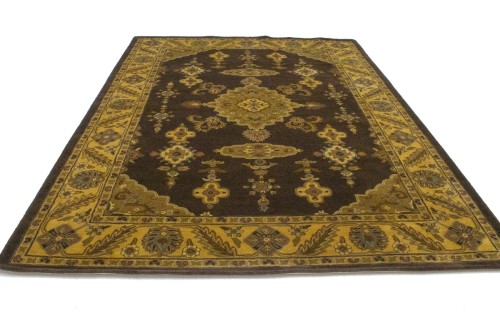 Dark Brown Floral Modern 10X13 Oriental  Hand-Tufted Rug