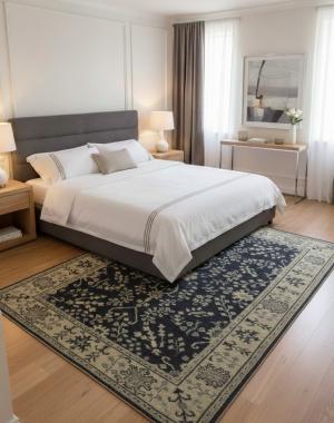 Charcoal Transitional Floral 5X7 Oriental Rug