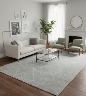 Gray Geometric Modern 8X10 Moroccan Style Oriental Rug
