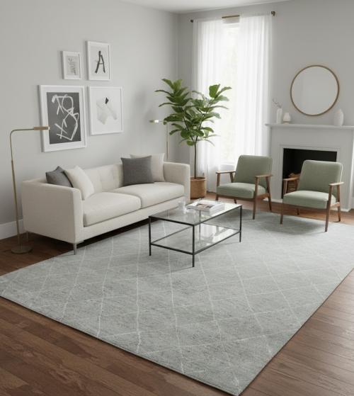 Gray Geometric Modern 8X10 Moroccan Style Oriental Rug