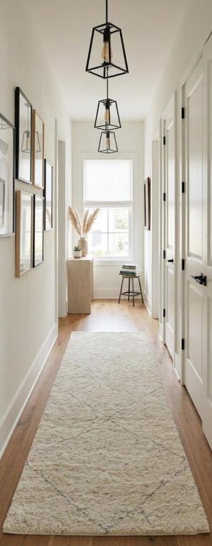 Beige Geometric Modern 2X5'5 Moroccan Style Oriental Rug