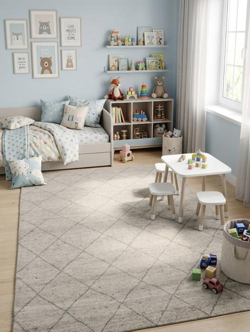 Cream Geometric Modern 6X9 Moroccan Style Oriental Rug