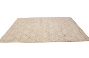 Cream Geometric Modern 6X9 Moroccan Style Oriental Rug