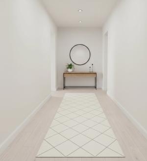 Cream/Beige Geometric Modern 3X8 Moroccan Style Oriental Runner Rug