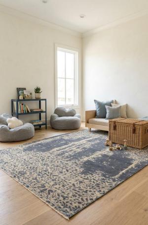 5'11 X 9'2 Charcoal Hand Knotted Oriental Modern Wool Rug