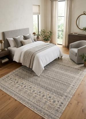 6'0 X 9'1 Hand Knotted Muted Brownish Gray Modern Wool Rug