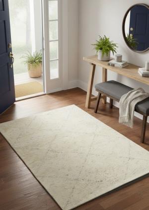 2'0 X 3'1 Hand Knotted Geometric Moroccan Modern Wool Rug